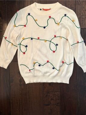 Embroidered holiday lights sweater from ModCloth